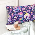 thumbnail image 4 of Cauagu Skull colorful mushroom Print Pillow Covers with Envelope Closure,1PC Pillow Cases Decorative Pillow Case for Bed & Couch, Pillows Not Included-16"x24", 4 of 6