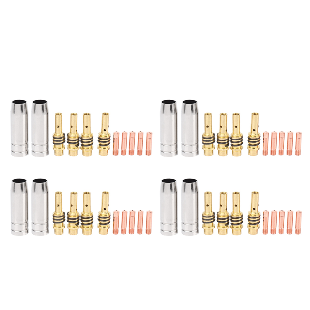44Pcs Mig Welding Nozzle Welder Torch Nozzles Holder Contact Tips 0.040 Inch Gas Diffuser Set for Torches