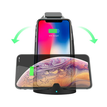 ASPECTEK Wireless Charger - 10W Qi Fast Wireless Charging Stand/Charging Pad/Charging Dock for iPhone Xs Max/XR/X/8/8 Plus, Galaxy S9/S9+/S8+/Note 8, Charger Holder for Apple Watch Series