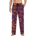 thumbnail image 4 of Men's Pajama Pants with Pockets Sleepwear Lounge Pants Stretch Casual Doodle Hand Drawn Halloween, 4 of 7