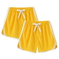 thumbnail image 2 of lcziwo Boys Girls Athletic Shorts 2 Pack Toddler Soccer Sports Shorts Kids Quick Dry Gym Running Short Yellow 10 Years, 2 of 8