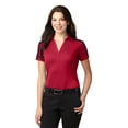 thumbnail image 1 of Port Authority Ladies Silk Touch Performance Colorblock Stripe Polo, 1 of 5