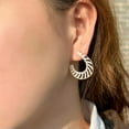 thumbnail image 5 of Cute Yellow Gold Plated Cubic Zircon CZ Symmetrical Stud Earrings Women Jewelry, 5 of 9