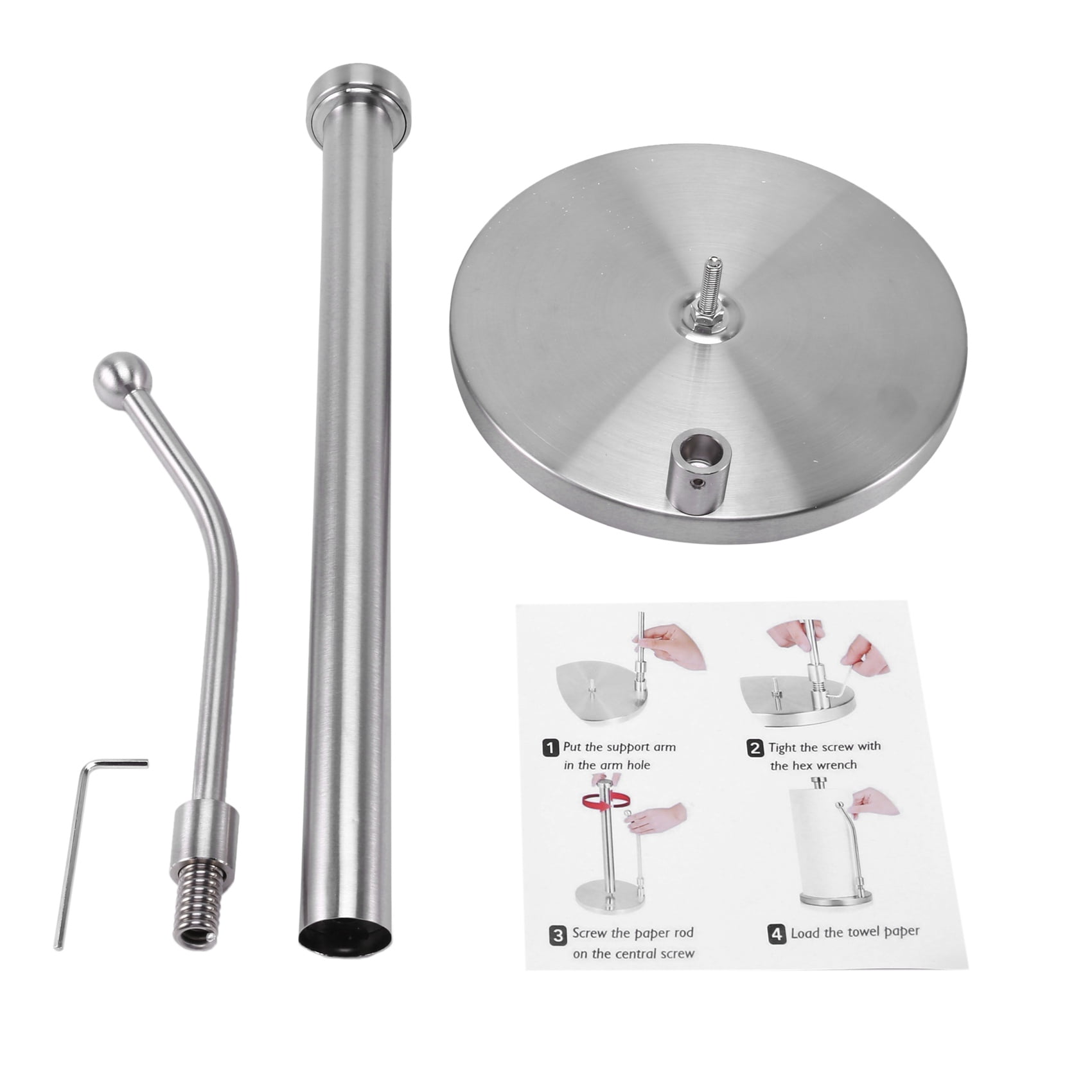 Paper Towel Holder Stainless Steel Standing Tissue Holder One-Handed Tear, Perfect Modern Design for Kitchen Keeps Kitchens Countertop Tidy