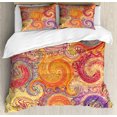 thumbnail image 1 of Grunge Duvet Cover Set King Size, Grunge Swirl Patterns Brush Style Waterpool Waves Nested Colors Boho Marbling Artprint, Decorative 3 Piece Bedding Set with 2 Pillow Shams, Multi, by Ambesonne, 1 of 3