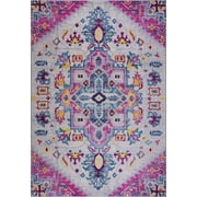 Ladole Rugs Shareen Traditional Design Soft Sustainable Area Rug Carpet Tapis in Pink Multicolor