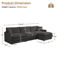 thumbnail image 4 of Rophefx 114.4" Modern L Shaped Sectional Sofa, Velvet Deep Seat Cloud Couches with Ottoman and Double Layer Cushion, 4 of 6