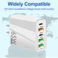thumbnail image 4 of tredstone 65W PD Charger USB Smartphone Charging Adapter with Type-C PD+3USB Cell Phone Chargers & Power Adapters, 4 of 7