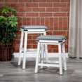 thumbnail image 6 of Dtwnek 24" Bar Stool, Black Leather Seat Barstool for Home Bar Dining Room, White + Black, 6 of 9