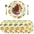 thumbnail image 3 of Pumpkin in Cute Style Round Place Mats Set of 1, Heat Stain Insulation Table Mats Non-Slip Grid Woven Placemats 15.4 Inch for Kitchen Dining Table Holiday, 3 of 7
