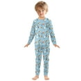 thumbnail image 3 of Dailycode Cotton Pajama Set Snug Fit Long Sleeve Top and Pants for 18M-8Y Various Poses Birds, 3 of 7