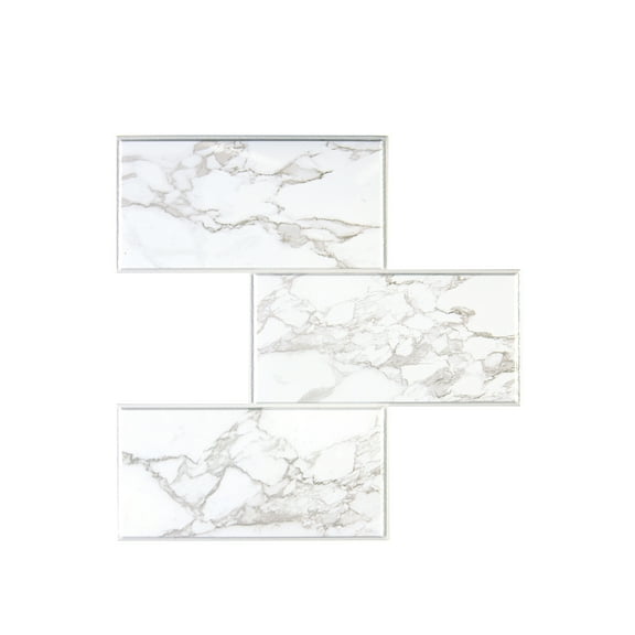 WallPops Marble White Peel and Stick Backsplash Tiles