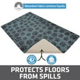 thumbnail image 3 of Drymate Pet Bowl Placemat, Dog & Cat Food Feeding Mat - Absorbent Fabric, Waterproof Backing, Slip-Resistant - Machine Washable/Durable (12” x 20”) (Paw Dots Black), 3 of 6