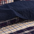 thumbnail image 5 of Chezmoi Collection Milton 3-Piece Plaid Checkered Patchwork Striped Quilted 100% Vintage Washed Cotton Reversible Bedspread Quilt Set, 5 of 5