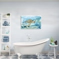 thumbnail image 5 of HFDF Sea Turtle Bathroom Wall Decor Modern Ocean Theme Nautical Painting Watercolor Coastal Turtle Picture Artwork for Bedroom Kitchen Home ch 24x16inch Framed, 5 of 6