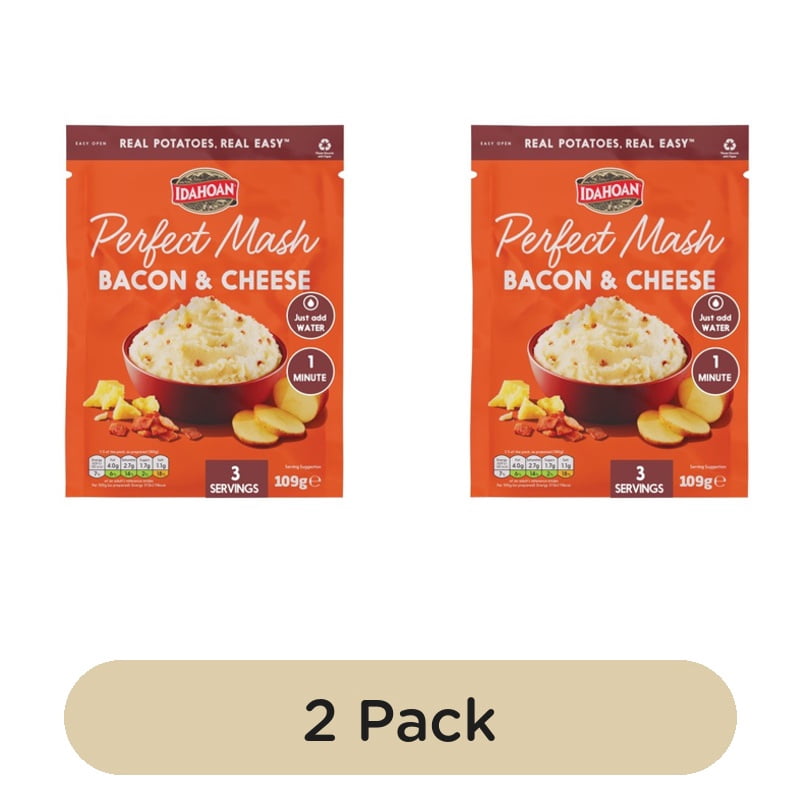 Idahoan Cheese & Bacon Mash 109g, British Import (Pack of 2)