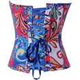 thumbnail image 2 of Femmes Vintage Floral Denim Corset Bustier Haut, 2 of 5