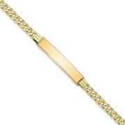 Avariah Solid 14K Yellow Gold Curb Link ID Bracelet - 8" - 8.7gm
