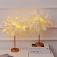 thumbnail image 3 of Lampe de table à Plumes LED avec Télécommande, Décoration Maison Nordique Moderne, Lampe de table, 3 of 5