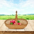thumbnail image 4 of AMERTEER Panier de Pique-Nique en Bambou Tressé Rotin Décoration à la Main Maison Jardin Vintage Boîtes de Rangement Plante Fleur Fruit Légume Plateau, 4 of 10