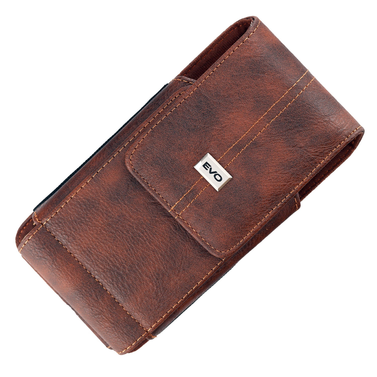 7.2inch Sturdy Vertical PU Leather Universal Wallet Pouch with Belt Clip and Card Slots - Brown