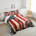 thumbnail image 3 of Homewish Retro US Flag Bedding Comforter Set for Child, Rustic Farmhouse Twin Comforter Sets, Countryside Theme Bedding Set, Super Cozy Room Decor, 2-Piece, 3 of 8