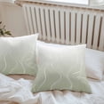 thumbnail image 4 of Ombre Sage Green Stripes Outdoor Pillow Covers Set of 2 Striped Lines Waves Gradient Waterproof Throw Pillow Case Decorative Square Cushion Cover for Patio Couch Garden Balcony, 20"x20", 4 of 9