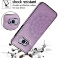 thumbnail image 5 of Design for Samsung Galaxy S8 Plus/S8+ Wallet Case with Screen Protector,Card Holder PU Leather Phone Cases,Stand Flip Shockproof Flip Protective Cover for S8plus Women 6.2 inch Purple, 5 of 12
