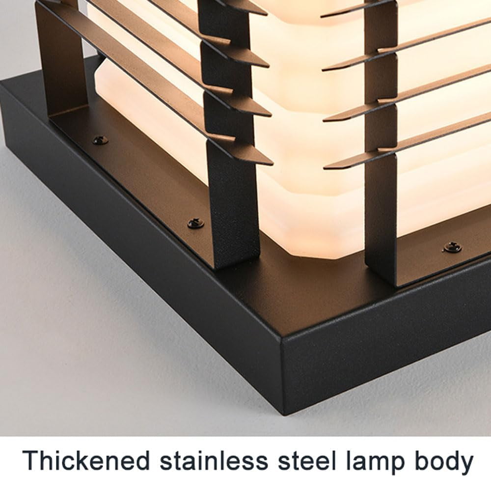 12 in Solar Outdoor Column Lights Deck Column Cap Lights IP65 Waterproof Pillar Lights Outdoor Fence Square Landscape Pathway Lighting Solar Powered Post Caps Lamps for Surface Patio Garden