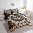 thumbnail image 3 of Manfei Cattle Hide Pattern 7-Piece Twin Bedding Sets,Country Farmhouse Bedding Comforter Set,Rustic Horseshoe Texas Stars Sheet Sets For Men Women,Ultra Soft Home Decor Reversible, 3 of 8