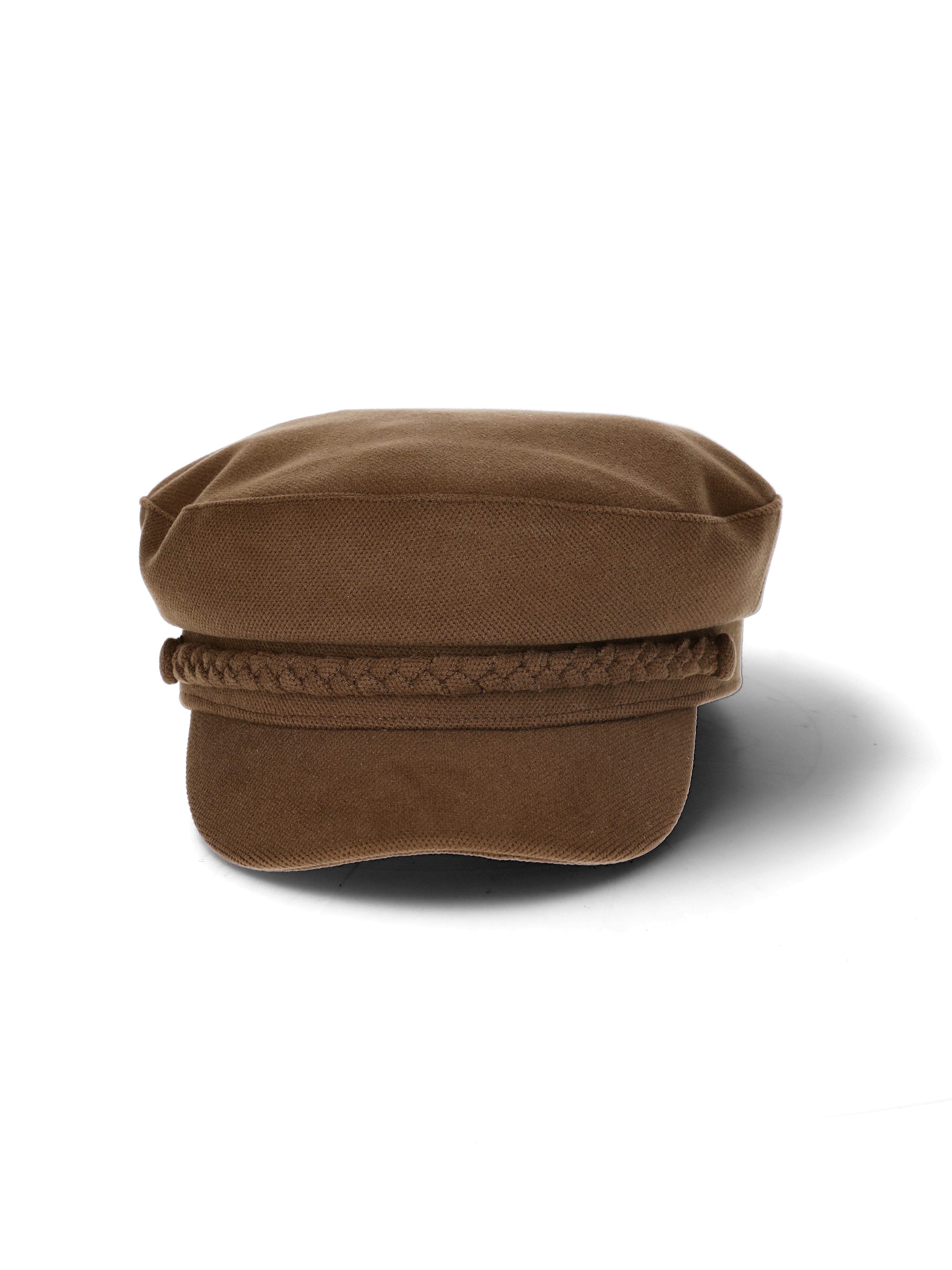 Time and Tru Women's Cabbie Hat with Braided Trim, Brown