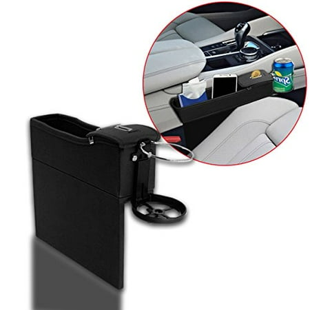 Handy Seat - Zento Deals Passenger Side Super Handy Black Car Console Seat Side Coin Holder Cup Holder Storage Organizer –Cellphone, Wallet, Keys and the likes Holder Closer to your Body Box Organizer