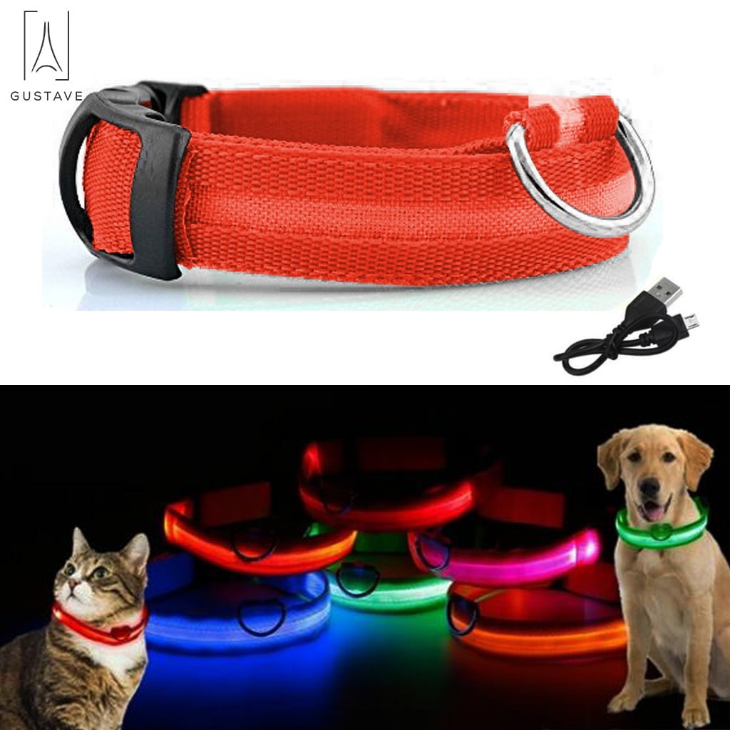 MELERIO Dog Flashing Light Up Collar Life Waterproof Rechargeable Safety Adjustable Pets Collar Increased Visibility Super Bright for Small Medium Large Dog MELERIO Dog Flashing Light Up Collar Life Waterproof Rechargeable Safety Adjustable Pets Collar Increased Visibility Super Bright for Small Medium Large Dog
