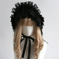 thumbnail image 4 of Gothic Black Wings Hairband Lace Cross Bow-Knot Frenulum Halloween Gothic Lolita Headband Classic Lolita Headpiece Y2K Headband, 4 of 7