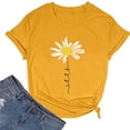 thumbnail image 2 of Trendfront Womens Daisy T-Shirt Flower Graphic Print Tee Crewneck Short Sleeve Summer Loose Fit Casual Pullover Daily Classic Tops, 2 of 8