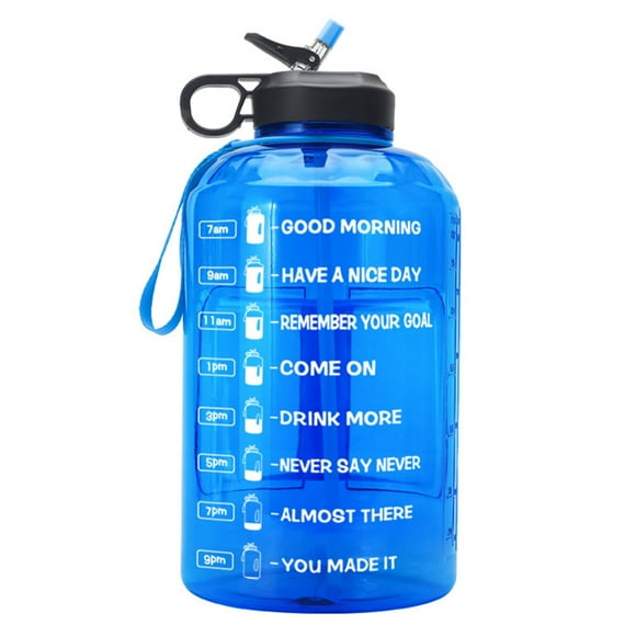 Coofit Water Bottle Wide Mouth: 1 Gallon Plastic Sports Bottle Drink Bottle with Straw