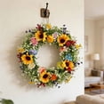 thumbnail image 6 of EGYMEN Spring Wreath, Artificial Sunflower Wreath for Front Door, Decorative Floral Wreath for Home, Cheerful Seasonal Wreath for Indoor and Outdoor Decor, 6 of 7