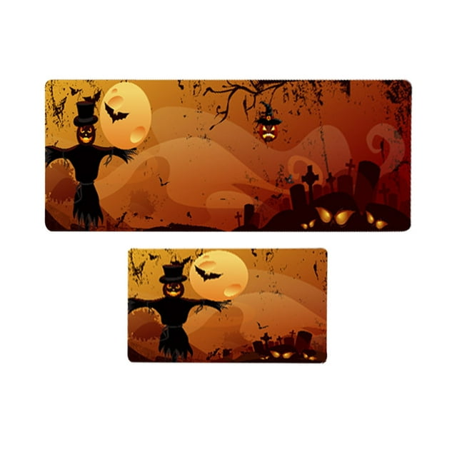 TIELUTT Halloween Non Floor Mats Indoor and Outdoor Decorative Door Mats 2 Piece Set Dark Blanket Rugs Room Small Rug Neutral Throw Blanket for Couch Blanket Tan