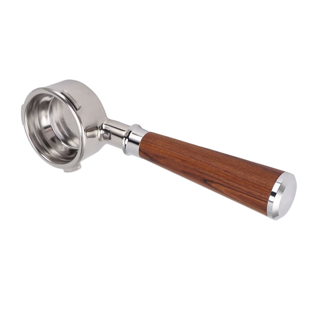 58mm Naked Bottomless Portafilter Stainless Steel With Solid Wood Handle 3 Ears Coffee Portafilter For Coffee Machine