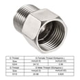 thumbnail image 2 of Unique Bargains G3/4 Female to G1/2 Male Thread Stainless Steel Hex Reducer Pipe Fitting, 2 of 5