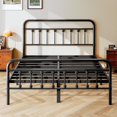 thumbnail image 6 of Size Metal Platform Bed Frame/Victorian Style Headboard and Footboard/Steel Slat Support/Easy Assembly/No Box Spring Needed/Underbed Storage/Noise Free/Black, 6 of 6