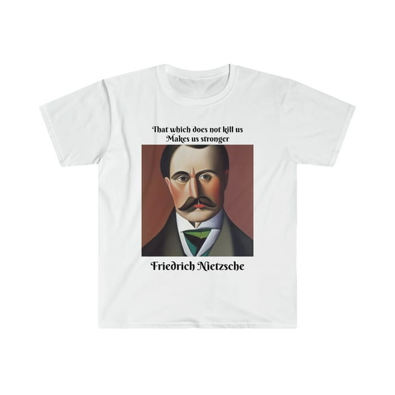Friedrich Nietzsche in the style of Pablo Picasso Unisex Softstyle T-Shirt
