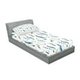 thumbnail image 2 of Ambesonne Tribal Fitted Sheet & Pillow Sham Set, Aztec Tribal Feahers, Twinxl, Violet Blue Pale Green, 2 of 2