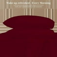 thumbnail image 3 of OnlineBestDeal's Hotel Collection Burgundy Egyptian Cotton Sateen Weave Bed Sheet Sets, Breathable, 3 of 5