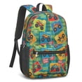 thumbnail image 2 of Monster Cartoon Truck Green Pattern 17" School Backpacks for Teens,Waterproof Oxford Fabric,S-Shape Padded Straps for School,Travel,Hiking,Camping, 2 of 6