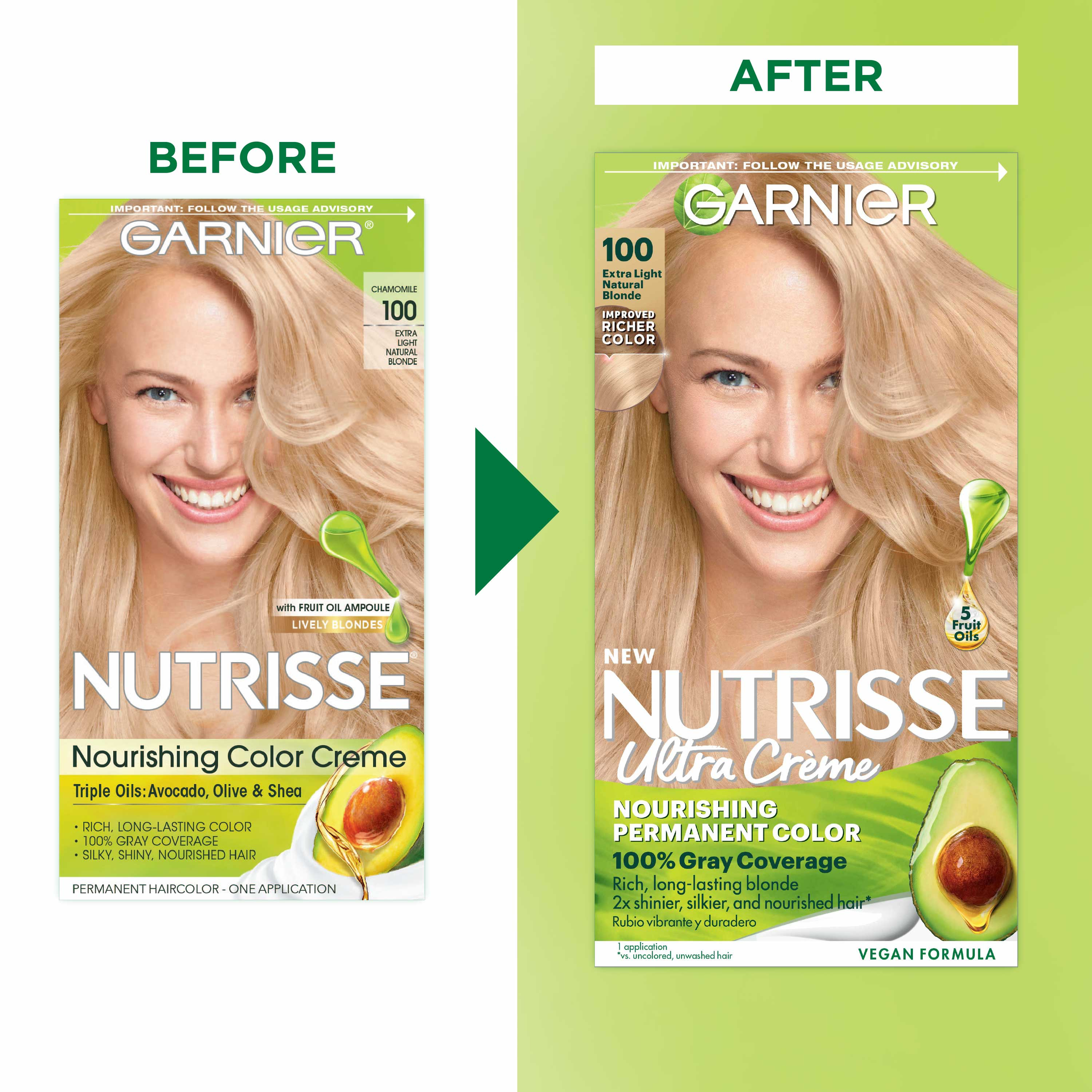 Garnier Nutrisse Nourishing Hair Color Creme, 100 Extra Light Natural Blonde Chamomile - image 3 of 11