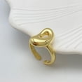 thumbnail image 2 of 14k Gold Plated Bubble Letters Ring For Women，Dainty Balloon Initial Letter Adjustable Charm Rings Open Simple Alphabet A-Z Fashion Gift Jewelry, 2 of 7