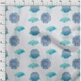 thumbnail image 3 of oneOone Silk Tabby Grayish Blue Fabric Triangle & Mandala Watercolor Craft Projects Decor Fabric Printed By The Yard 42 Inch Wide, 3 of 4