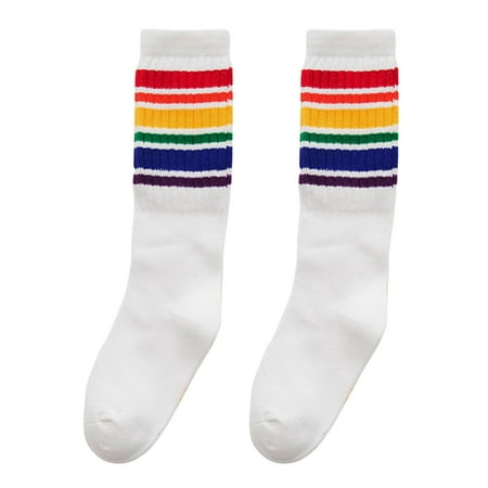

children s rainbow stripes knee-high socks boy girl socks