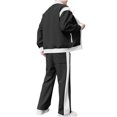 thumbnail image 5 of Wavsuf Men's Sweatsuits Set 2 piece Jogger Set for Men Pocket Zipper Drawstring Shirt Jacket and Sweatpants Black Size 3XL, 5 of 8